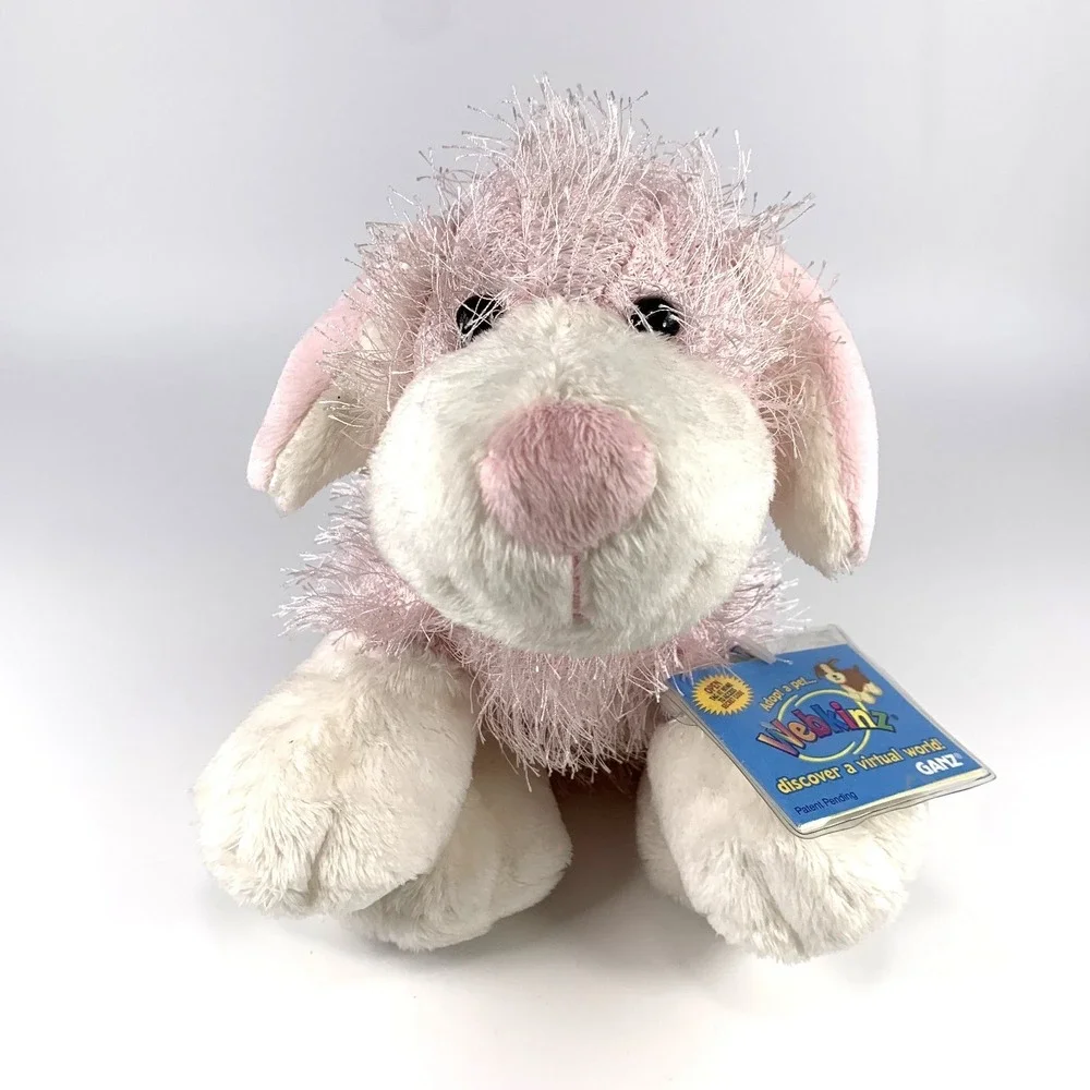 Webkinz Ganz Plush HM228 Pink & White‎ Dog NEW w/ Sealed Code All Tags